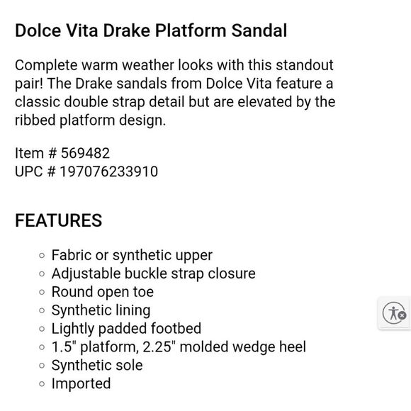 NEW Dolce Vita Drake Platform Sandal Size 9 - Picture 11 of 12